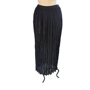 Express Compagnie Internationale Womens Size M Black Crinkle Maxi Skirt New